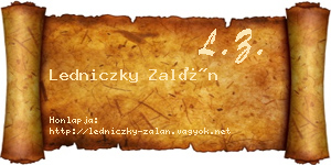 Ledniczky Zalán névjegykártya